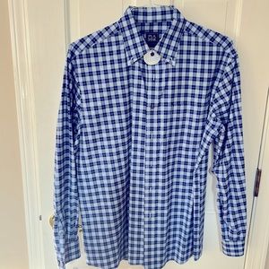 Jos A Bank Men’s Traveler Blue Plaid Shirt - NO SCAMMERS PLEASE